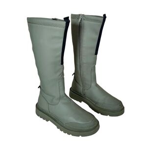 ZARA Chunky Lug Sole Knee High Rubberized Rain Boots